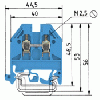 Клемма Наборная, винтовая, N, 0.5 - 2.5мм2, 800В/24A, проходная,синяя